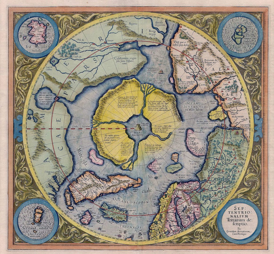 Carte de l'hyperborée par Mercator